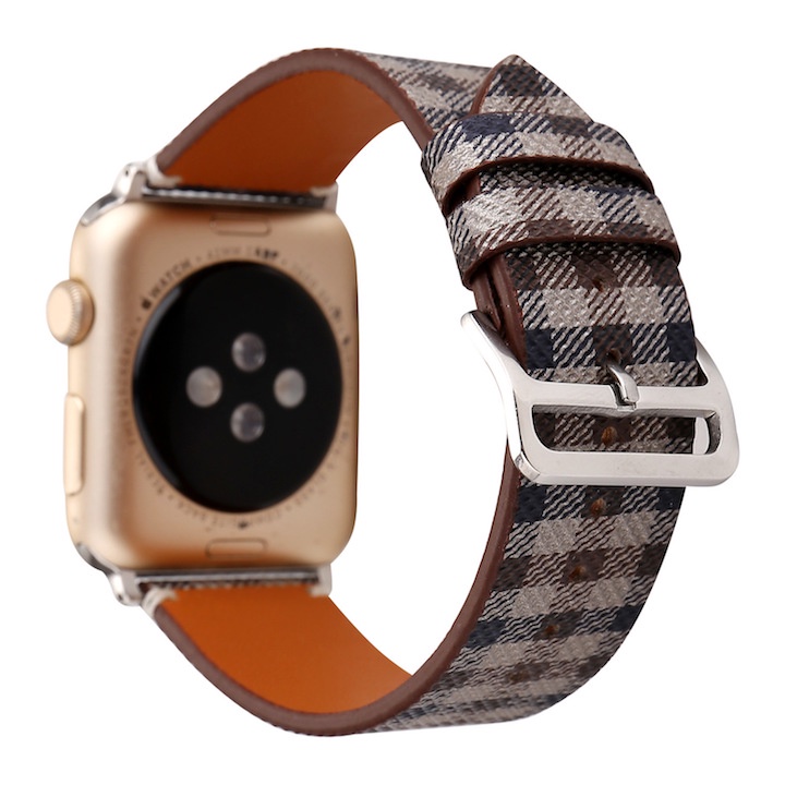 Dây Da Apple Watch Kẻ Sọc Caro Dành Cho Apple Watch Series SE/6/5/4/3/2/1