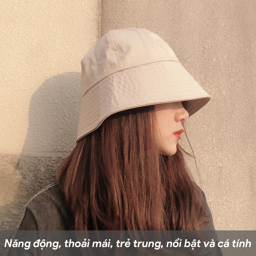 Mũ bucket trơn ❤️ Nón tai bèo vành cụp trơn nhiều màu sắc Ulzzang form unisex nam nữ - BK03