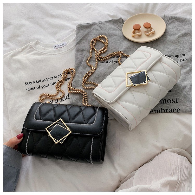 Túi xách nữ, túi đeo chéo khóa gương lệch cao cấp thời trang Hàn Quốc TX24