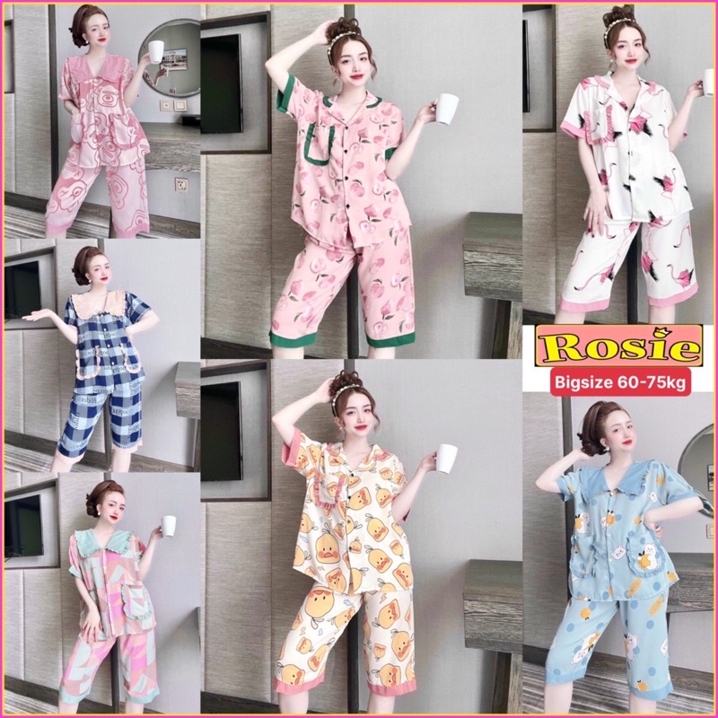 Bộ ngủ bigsize lụa Mango mịn lửng 60-75kg