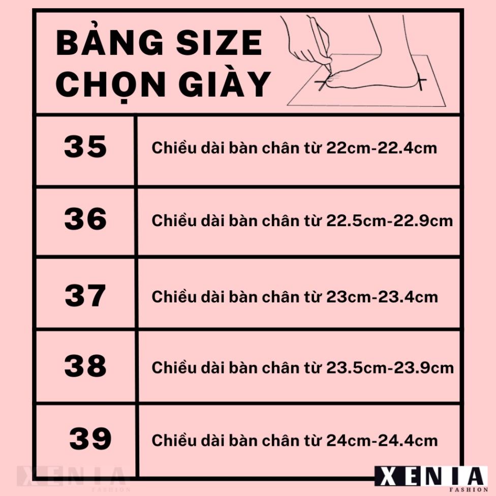 Giày Cao Gót, Giày Búp Bê Vuông 5 Phân Bít Mũi Da Mềm Kết Nơ Gót Xinh Xenia XN601 👉