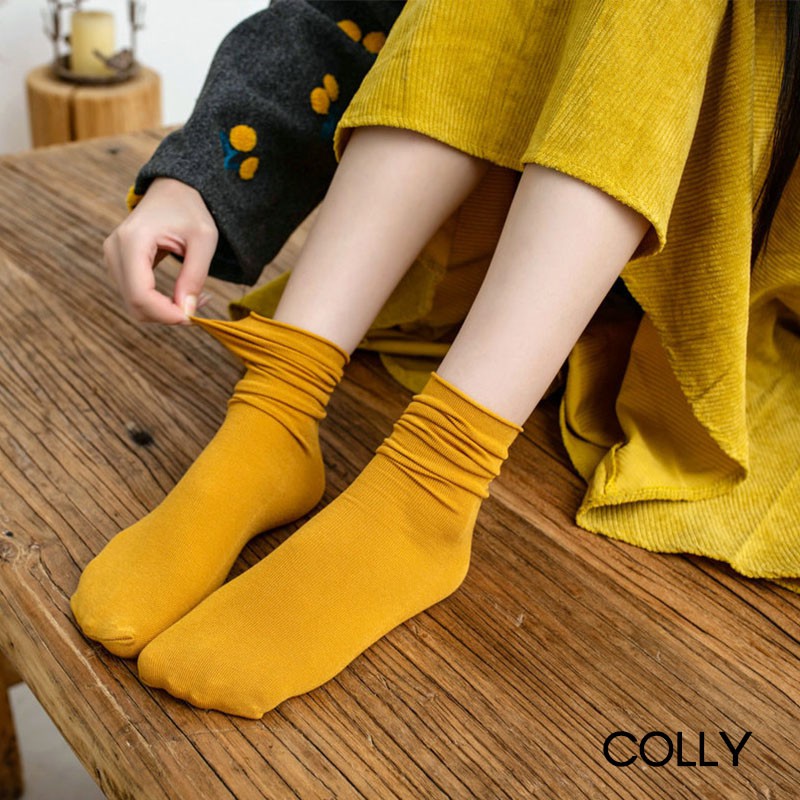 Tất nữ nhún cao cổ Hàn Quốc chất len đẹp nhiều màu