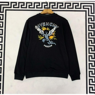 G1venchy Year 2020 new autumn and winter men's sweaters blue long sleeve round flame round neck sweater pure cotton fabric can not afford ball