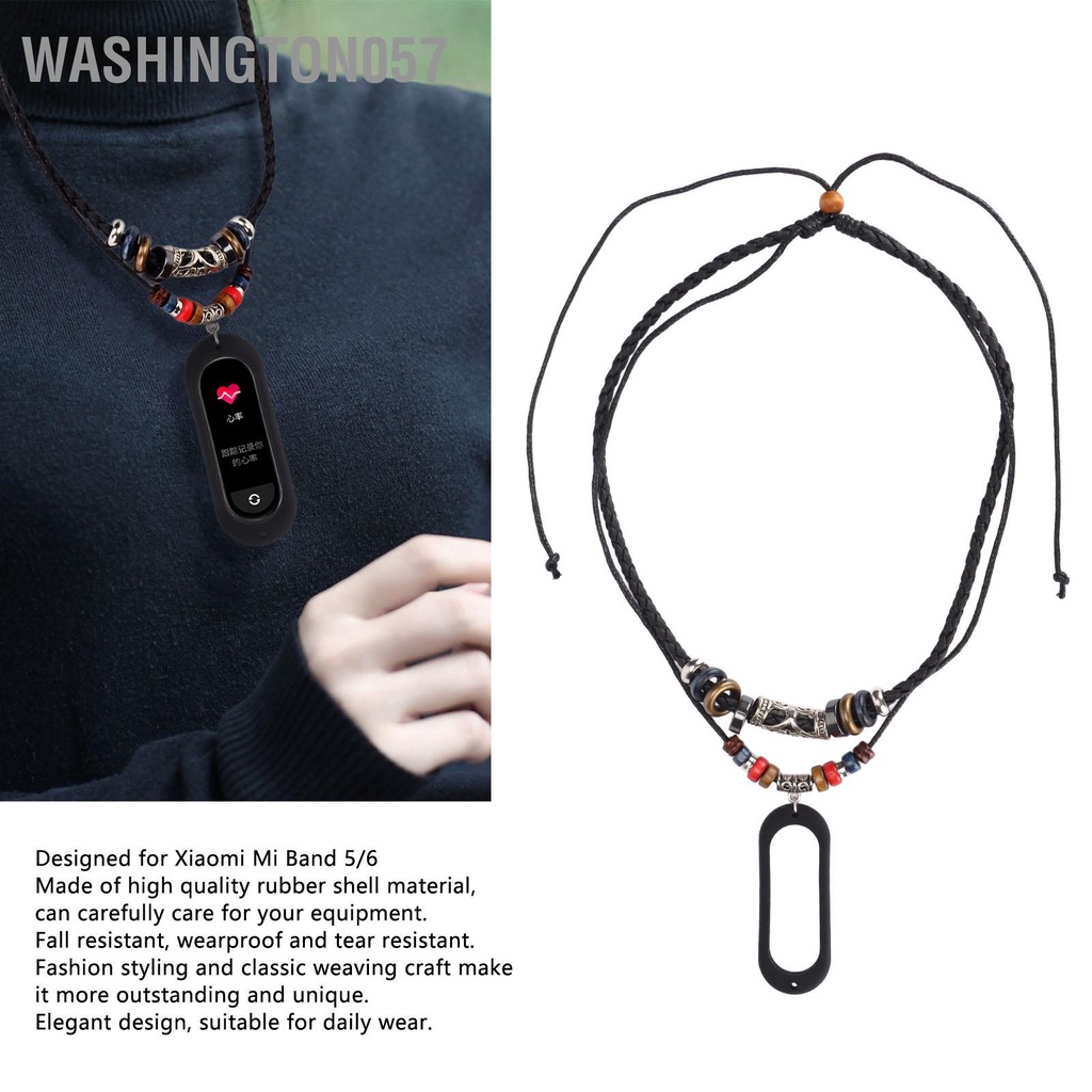 Washington057 Dây đeo tay nâng cấp tự làm thanh lịch cho Xiaomi Mi Band 5/6 cổ điển thời trang chống mài mòn