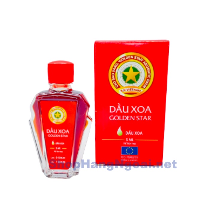 Dầu xoa sao vàng 5ml- Golden star natural hotoil 5ml - Hương thơm nhẹ, thơm mát dễ chịu