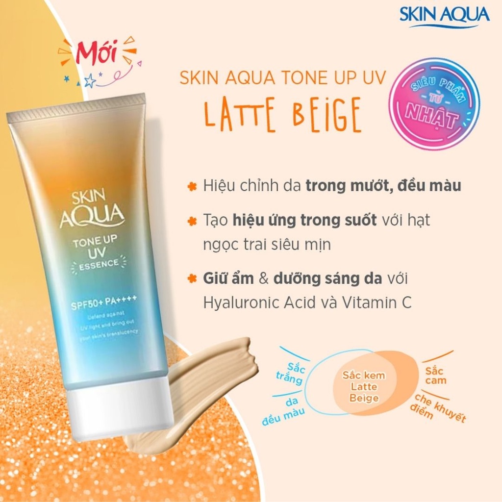 LATTE BEIGE - Sữa Chống Nắng Hiệu Chỉnh Sắc Da Sunplay Skin Aqua Tone Up UV Milk SPF50+ PA++++ 50g