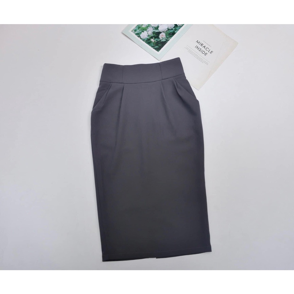 Chân váy midi dáng bom bản cạp to 161