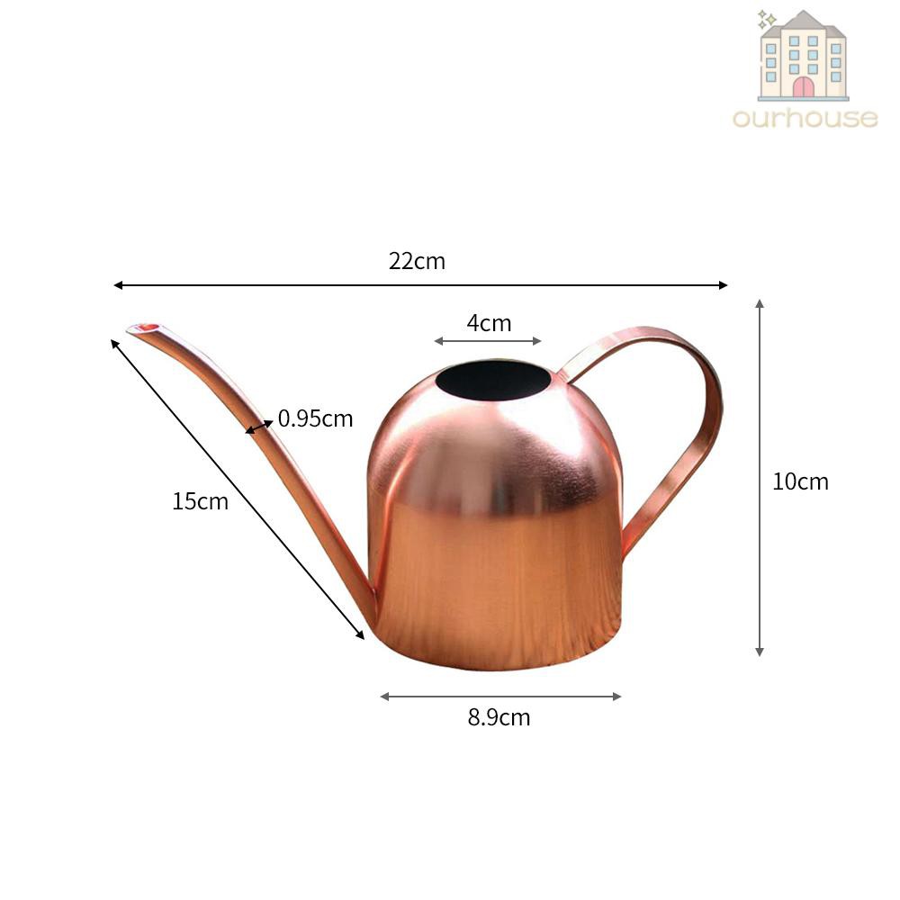 Rose Gold Small Watering Can kettle Helps You Water Tiny House Plants, Succulents, Bonsai or Herb Gardens - Steel Plant Waterer for Miniature Flower Pots - 17 Oz