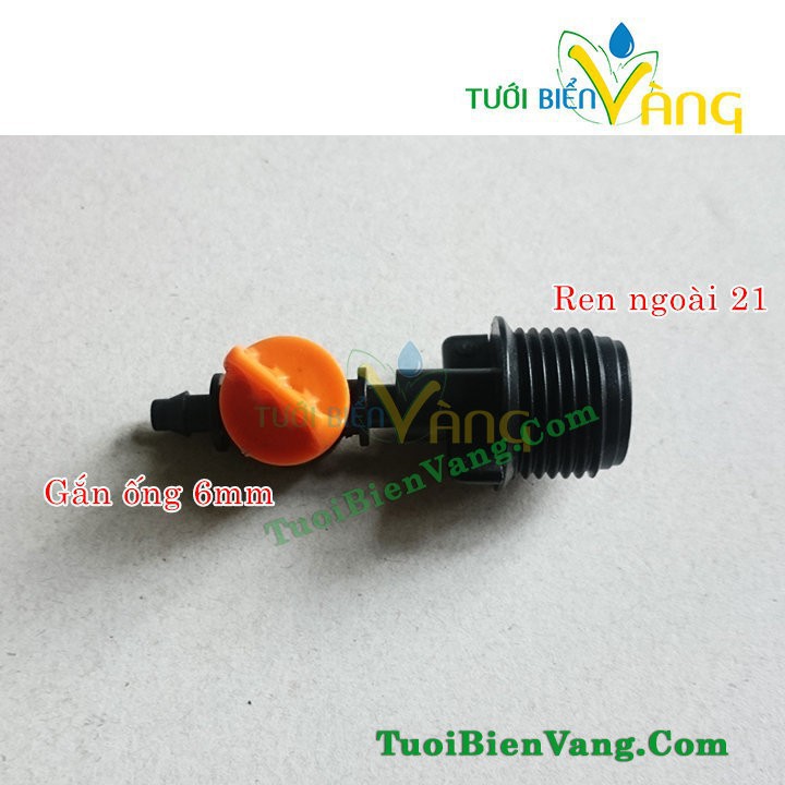 [Mã SRBACK101512 hoàn 20K xu đơn 0Đ] Van chuyển ren ngoài 21 ra ống tưới 6mm