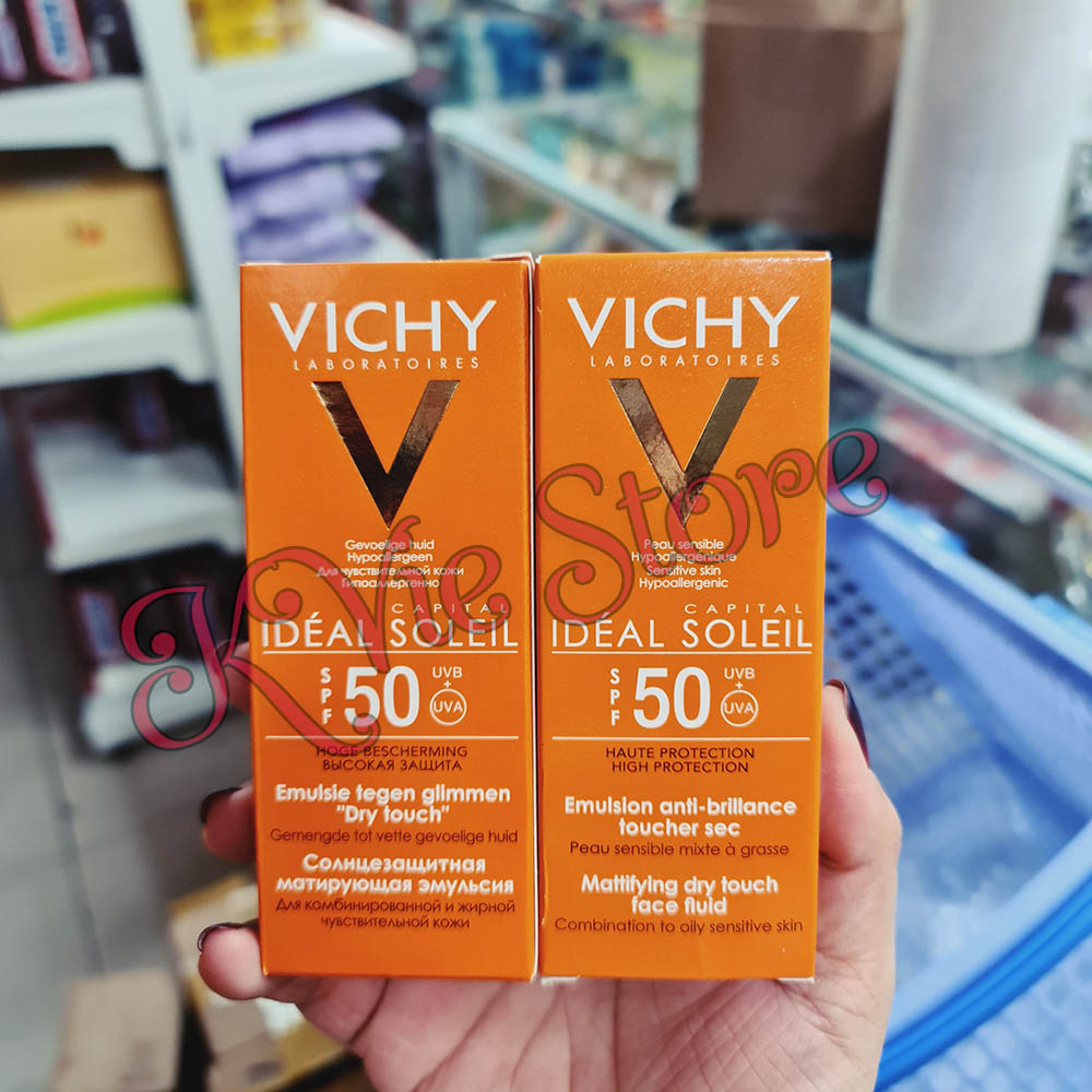 Kem Chống Nắng Dành Cho Da Mặt Khô Vichy Ideal Soleil SPF 50 Mattifying Face Fluid Dry Touch