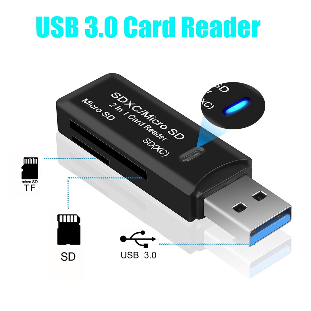 Đầu đọc thẻ nhớ thông minh 2 trong 1 USB 3.0