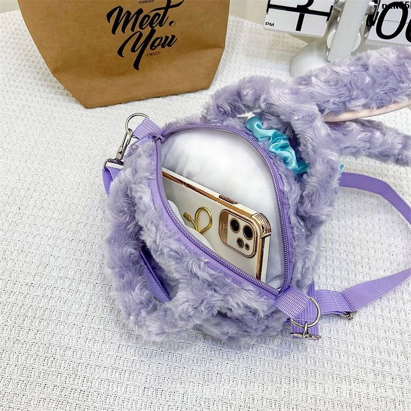 Lo Della Túi Đeo Chéo Vai Hình Tai Thỏ Bằng Lông Thỏ Phong Cách Loli Dành Cho Nữ