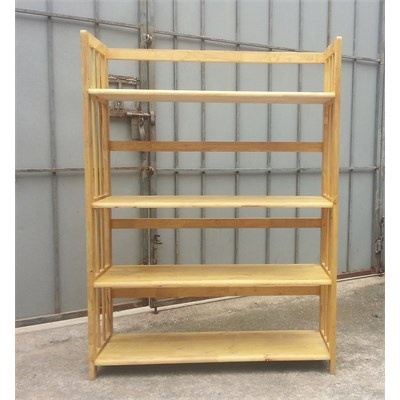 Kệ sách gỗ 4 tầng rộng 90cm gỗ cao su, hàng lắp ráp - Kệ gỗ đa năng 47wwood rộng 90cm