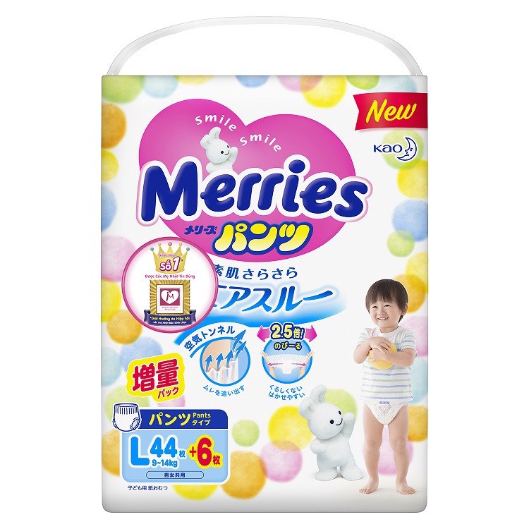 Bỉm Merries Nội Địa Nhật Bản NB96/ S88/ M68/ L58/ XL44/ XXL28, Tã Merries Cho Bé Siêu Thấm Hút