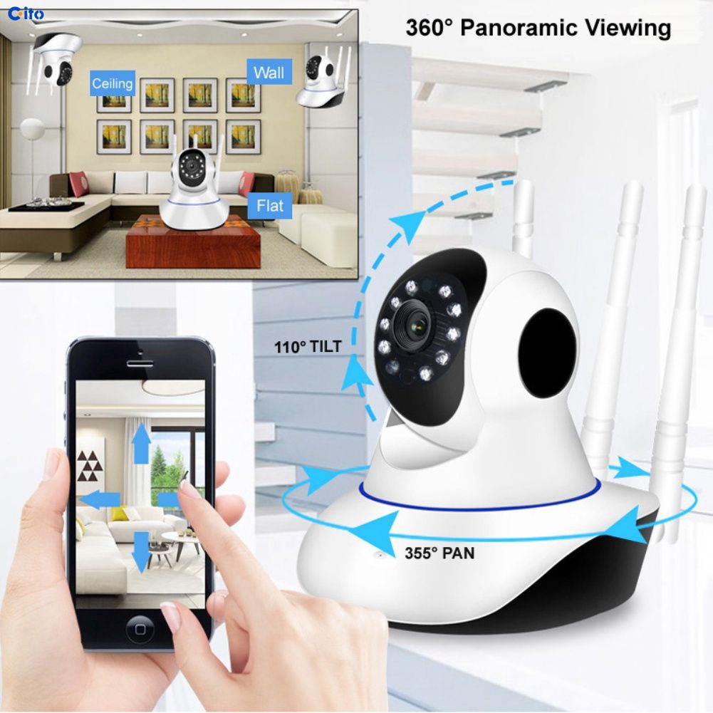 IP Máy Ảnh CCTV Yoosee Không Dây IP Camera HD 1080P 3 Antenna