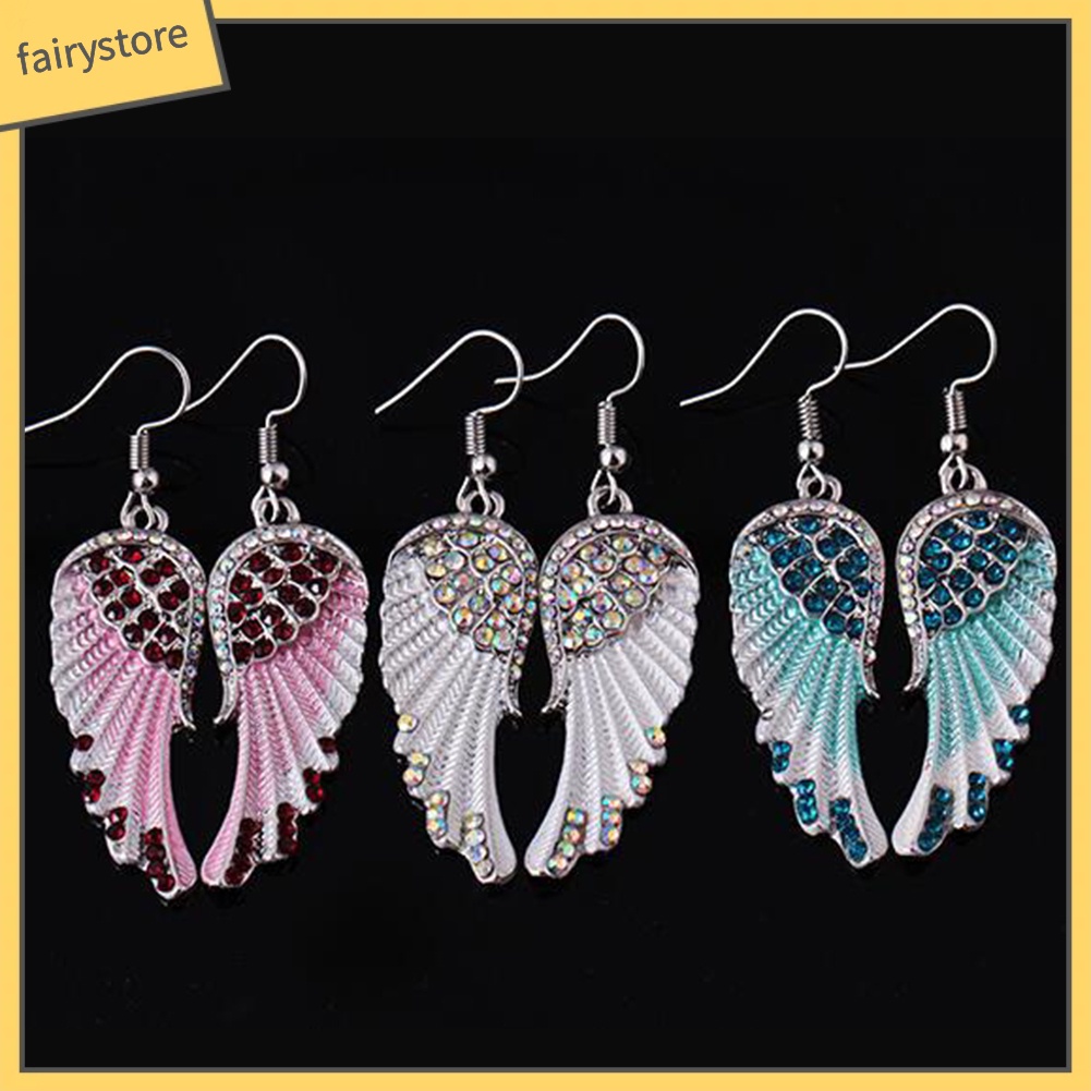 Bông Tai Hình Cánh Thiên Thần Đính Đá Thời Trang Cho Nữ