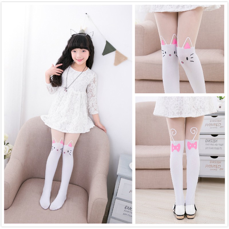 Ubeth✨Quần Tất Nhung Họa Tiết Hoạt Hình hello kitty Xinh Xắn Theo Phong Cách Xuân Thu Dành Cho Bé Gái