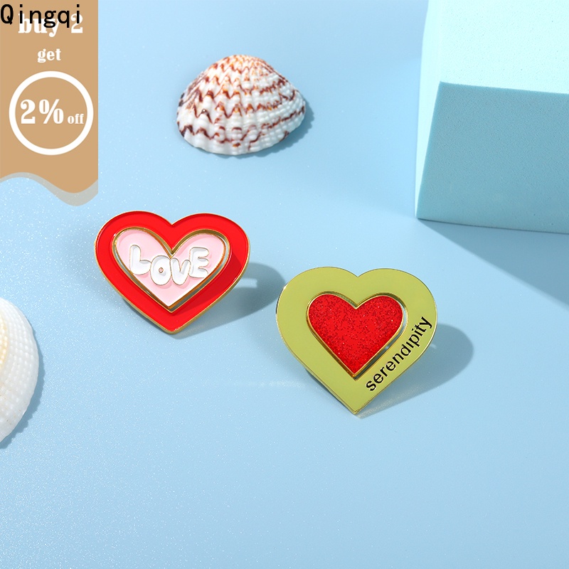 Ghim cài áo MISS ZOE bằng kim loại hình trái tim tình bạn nhiều màu tùy chọn