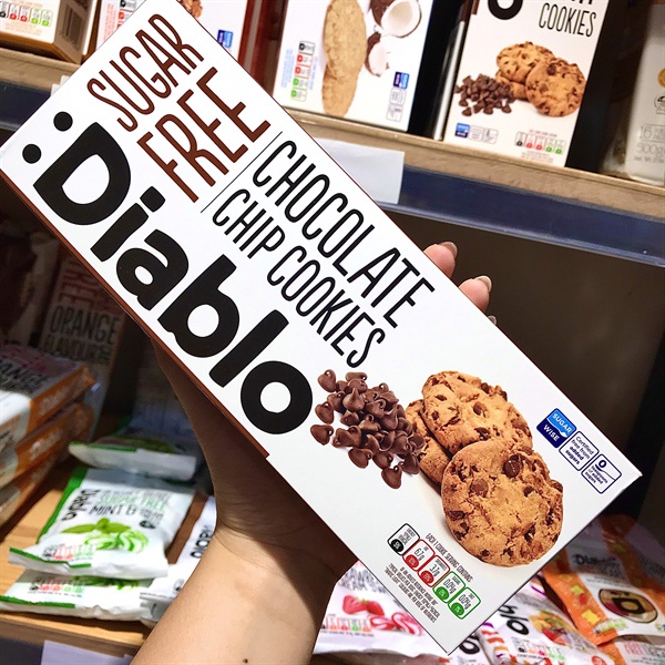 Bánh Cookies Mềm Không Đường Hạt Sôcôla DIABLO 130g