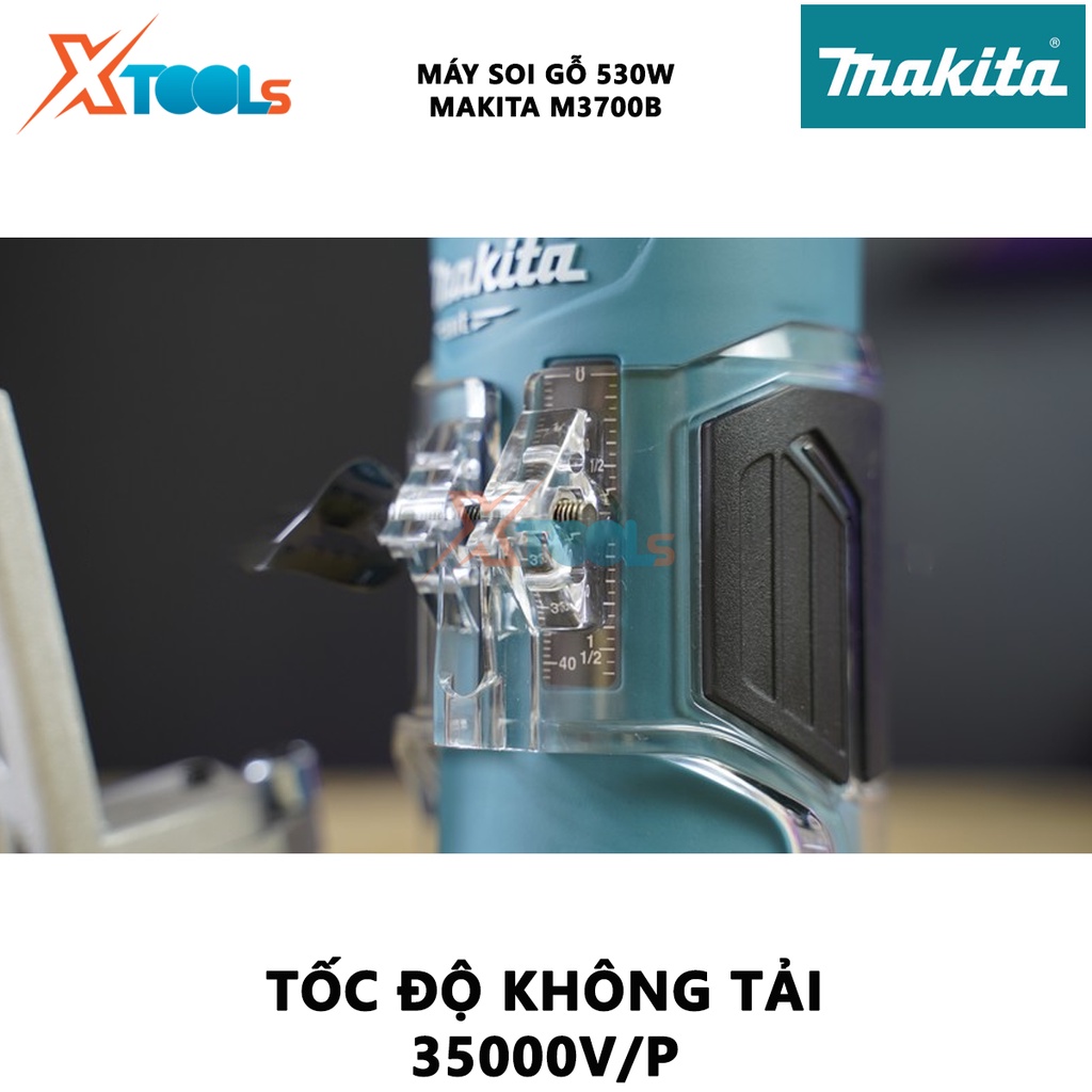 Máy phay MAKITA M3700B | Máy phay (đánh cạnh) mini Công suất: 530W Nguồn điện áp: 220V/50Hz - 60Hz, dùng để khoan, khoét