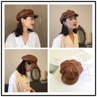 Mũ beret lưỡi trai da, mũ nồi lưỡi trai da
