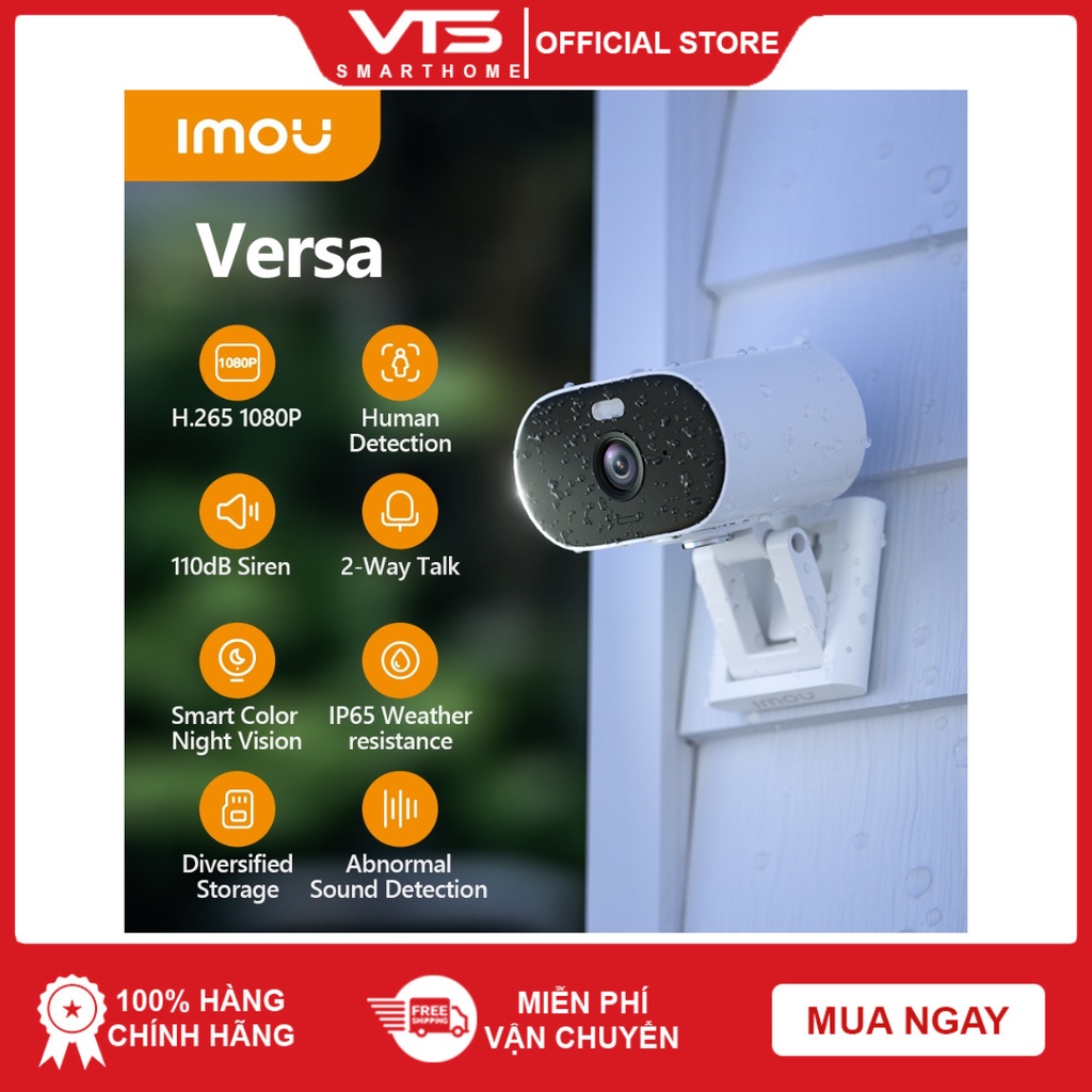 Camera Wifi Imou VERSA C22FP 2MP Dùng Trong Nhà Ngoài Trời Nhỏ Gọn Màu Ban Đêm Đế Nam Châm Chống Nước