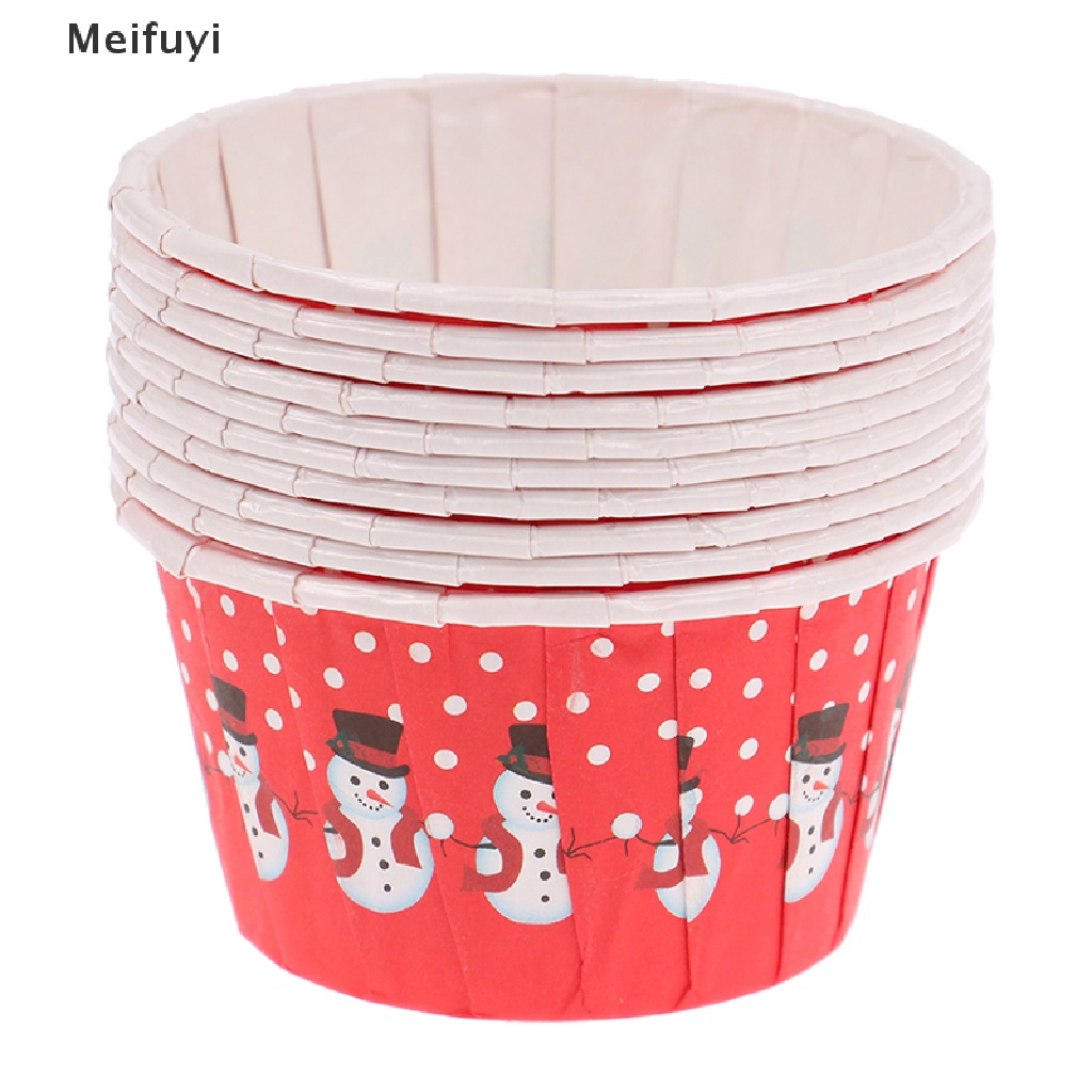 Set 10 Cốc Giấy Làm Bánh Muffin Phong Cách Giáng Sinh