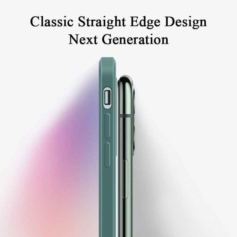 Ready Stock iPhone 8 7 6 6s Plus Phone Case Straight Edge Liquid Casing Simple Candy Color Lens Protector With Logo Soft Silicone Soft Silicone Back Cover