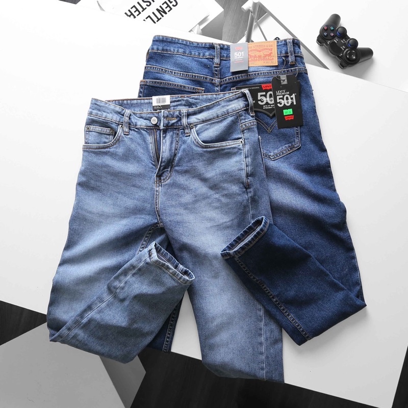 Quần jean nam Cambodia cao cấp  - ống đứng suông - xanh rêu nhạt | BigBuy360 - bigbuy360.vn