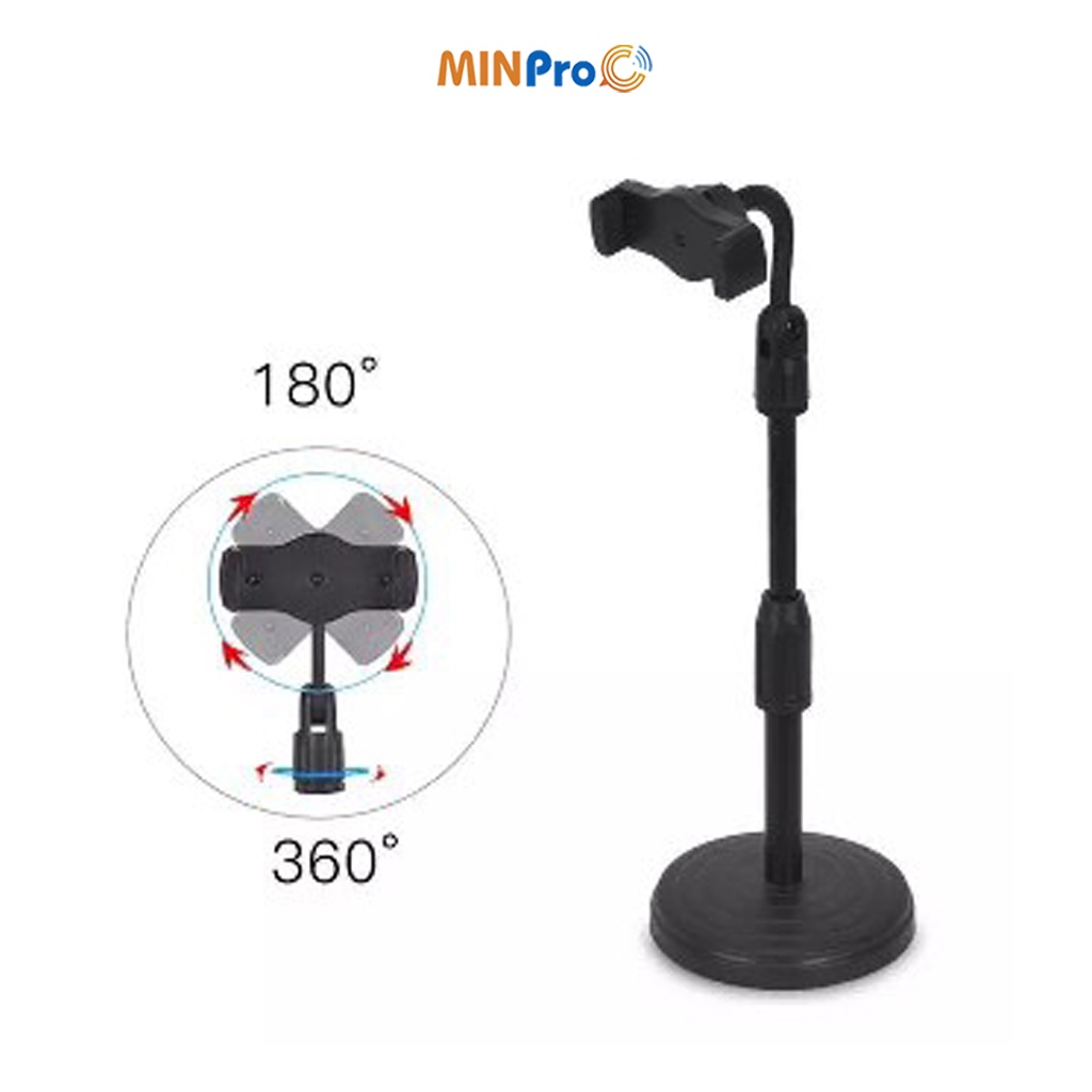 Giá đỡ điện thoại để bàn kẹp chống lưng 360 giá livestream cho iPhone Samsung Xiaomi Tablet MINPRO