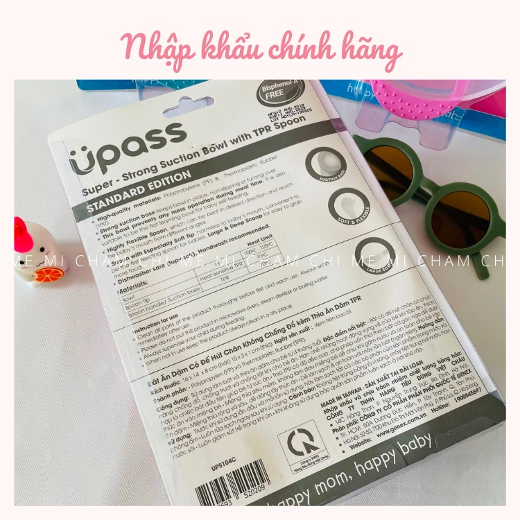 Bộ Thìa Mềm Và Bát Ăn Dặm Cho Bé Upass Có Đế Hút Chân Không Chống Đổ UP5104C