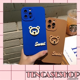 [ CÓ IP 14 ] ỐP LƯNG IP SILICON VIỀN VUÔNG BẢO VỆ CAMERA HOẠ TIẾT GẤU NỔI cute dành cho iphone