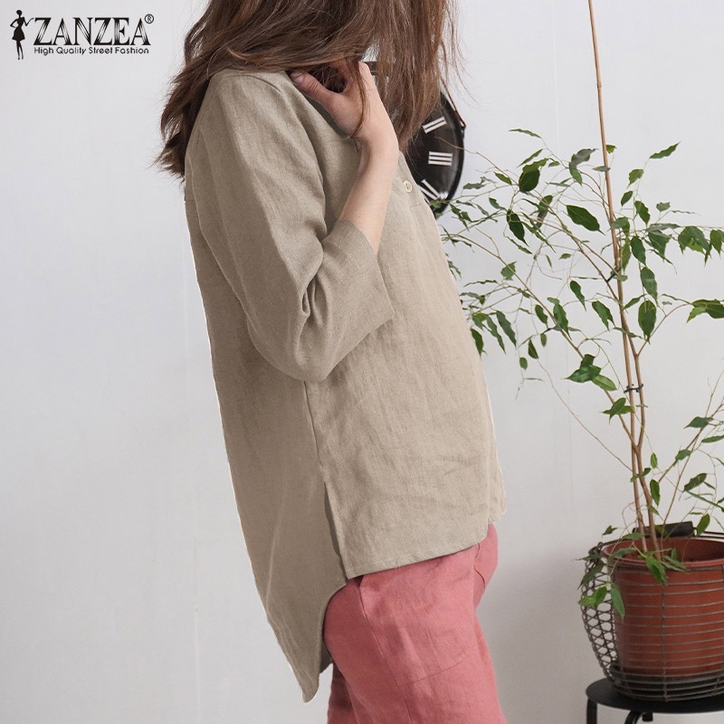 Zanzea Áo Nữ Tay 3 / 4 Cổ Chữ V Phong Cách Châu Âu