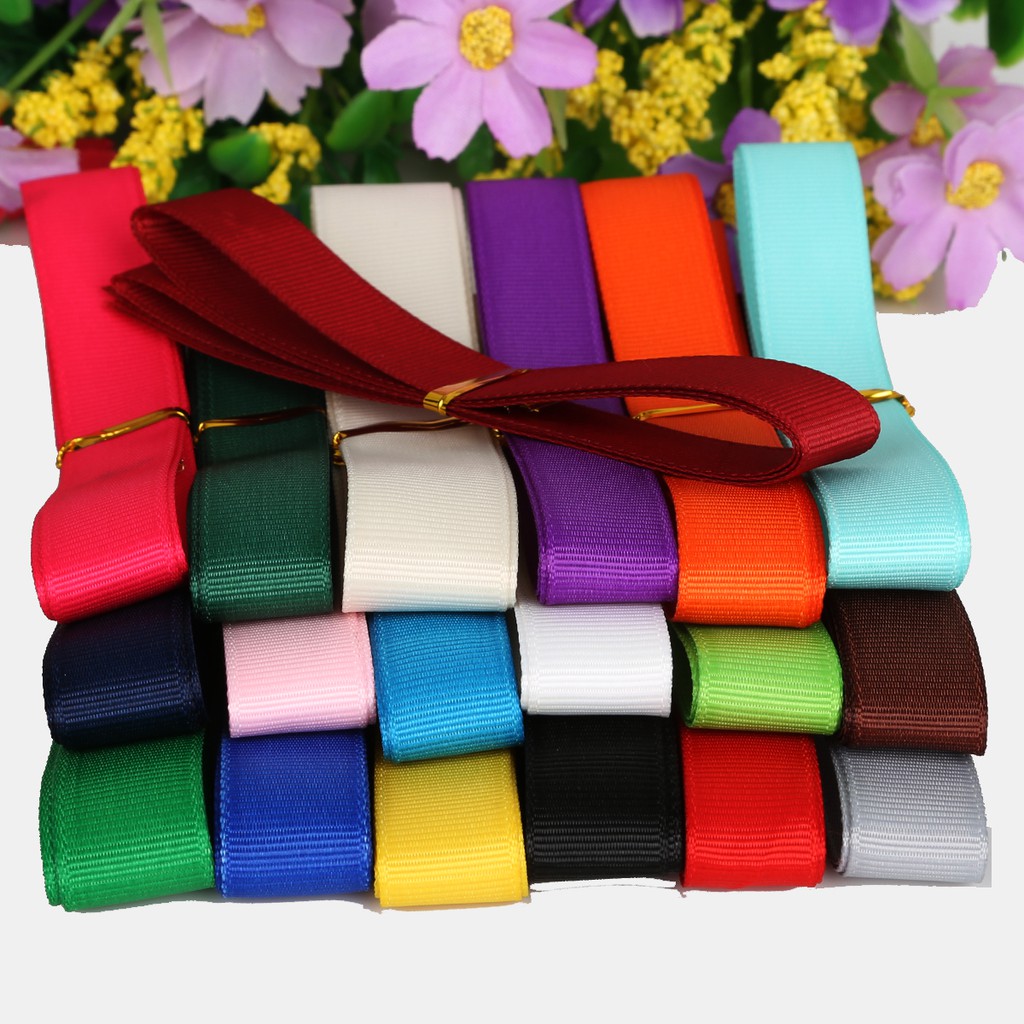 Cuộn dây ruy băng dán bằng vải satin 19 màu dùng trang trí tiệc cưới hoặc giáng sinh / gói quà