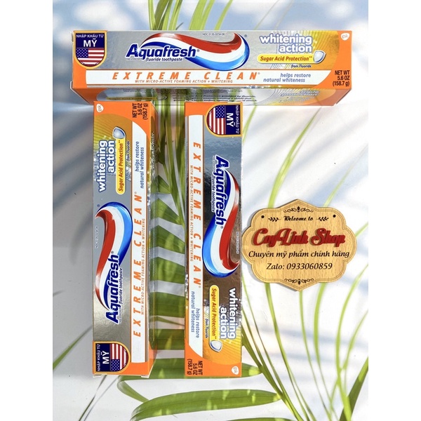 Kem Đánh Răng AQUAFRESH Whitening Action Trắng Răng Thơm Miệng 158.7G Chính Hãng
