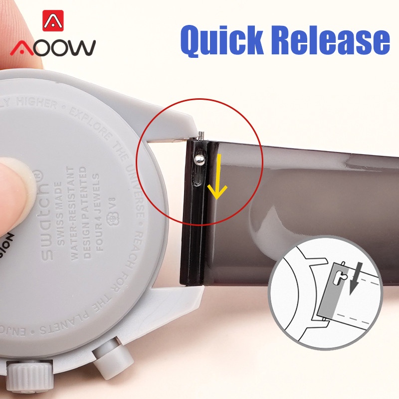 Dây Đeo PVC Trong Suốt 20mm Chống Thấm Nước Thay Thế Cho Đồng Hồ Thể Thao Swatch Omega Collaboration MoonSwatch