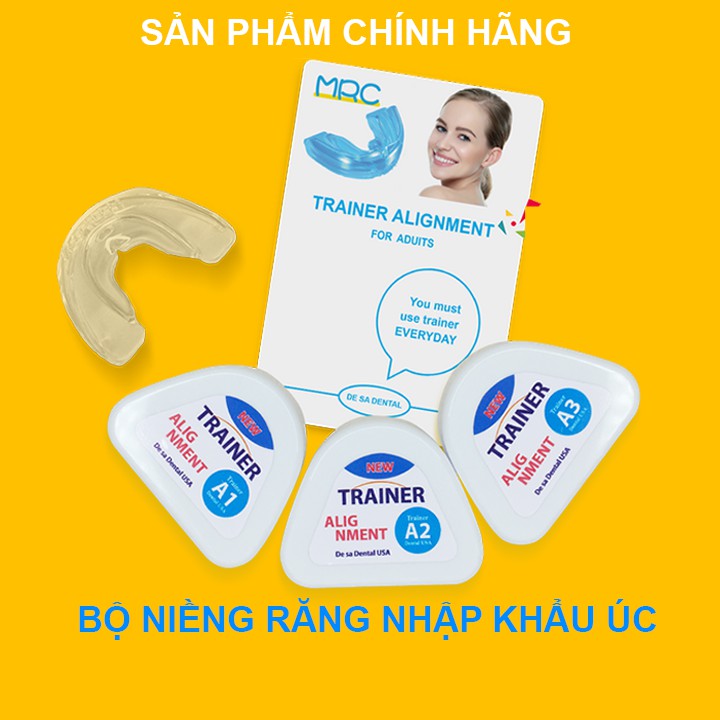 BỘ NIỀNG RĂNG TRAINER TRONG SUỐT DÀNH CHO NGƯỜI LỚN A1+A2+A3 (HÀNG CHÍNH HÃNG 100%)