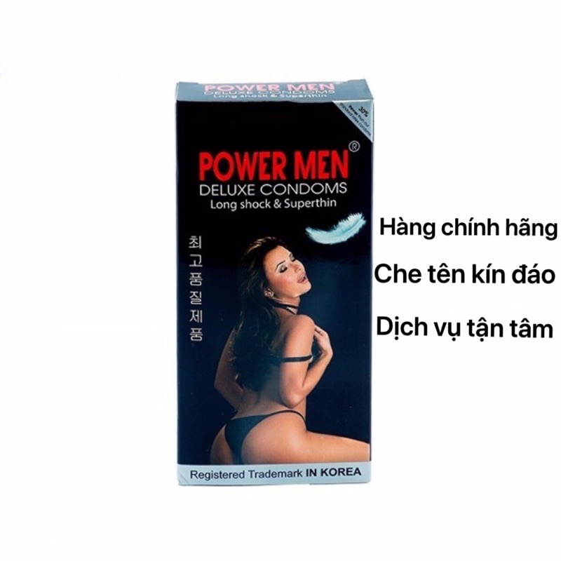 Bao cao su POWER MEN siêu mỏng kéo dài hộp 12 cái