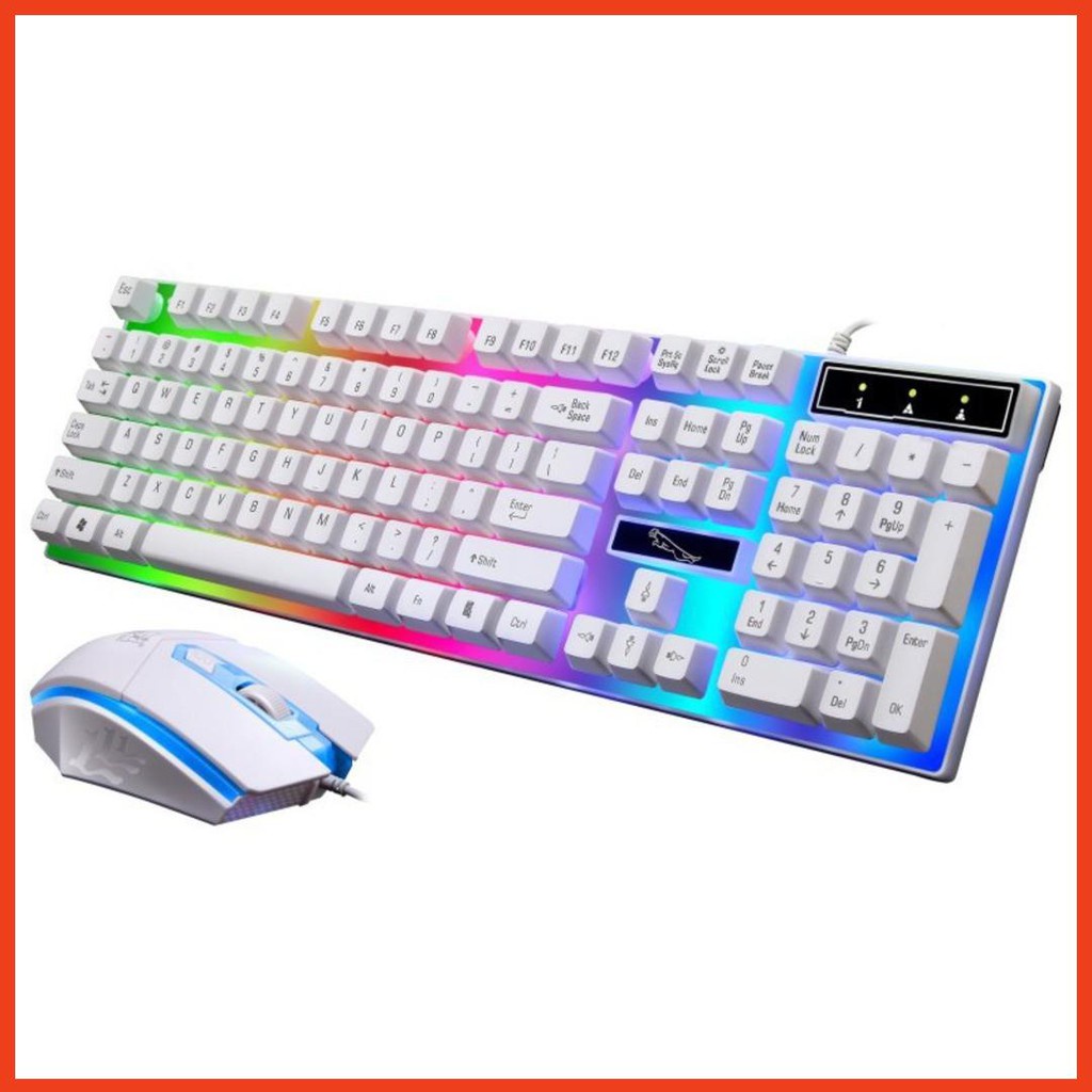 Bàn phím máy tính gaming G21, bàn phím giả cơ kèm chuột có dây với đèn Led 7 màu chuyên dùng PC ,laptop