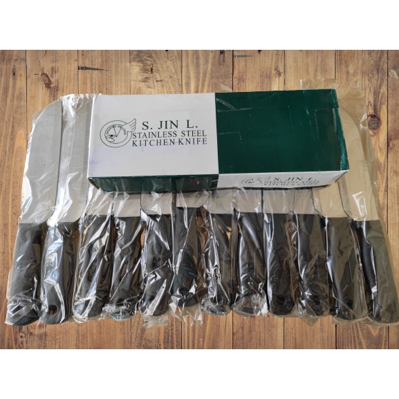 Hộp 12 Cây Dao Kinwi Stainless Steel Kitchen Knife Cán Nhựa Đen Dài 25cm - No.476