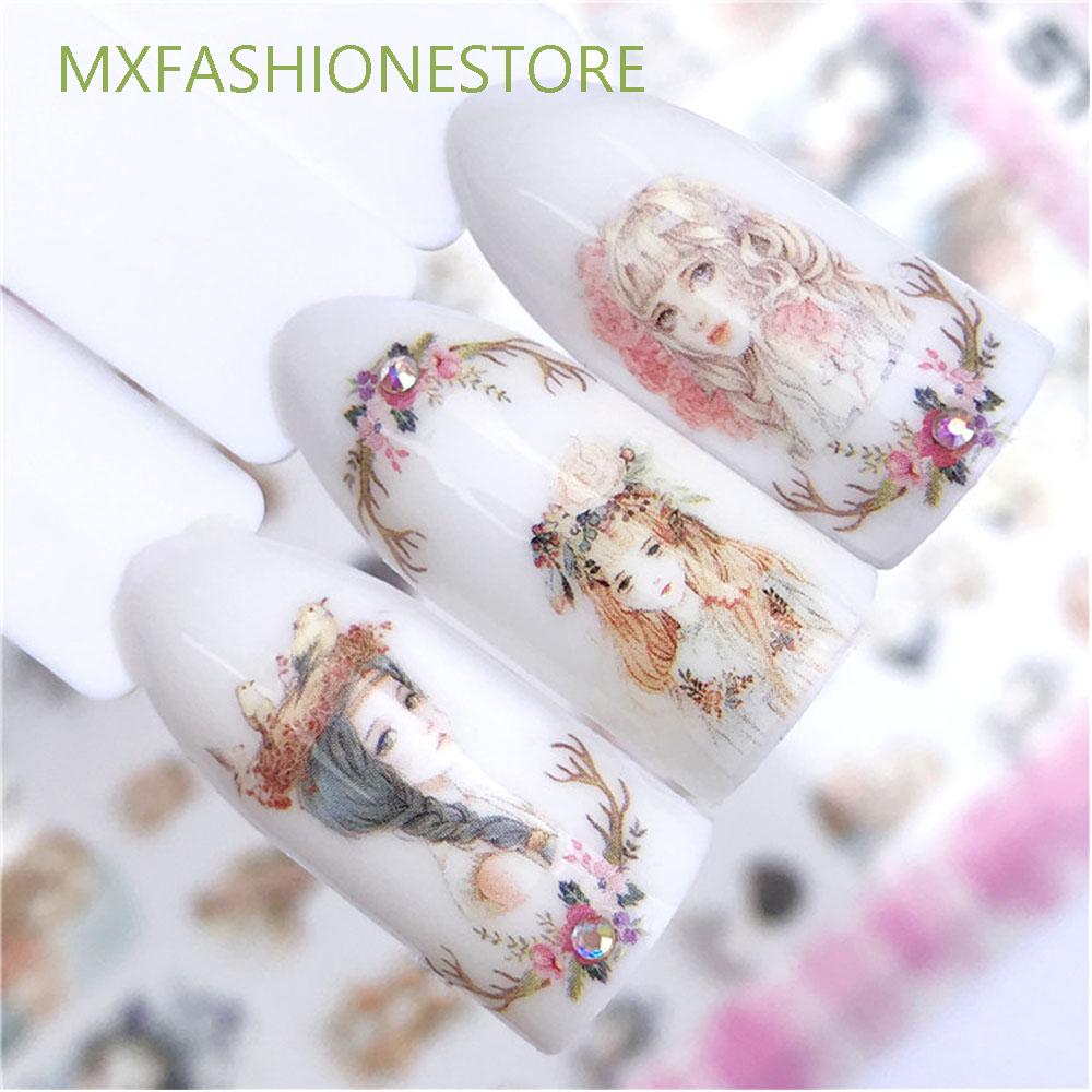 Miếng dán trang trí móng tay họa tiết đồng hồ hoa cúc 3D độc đáo
