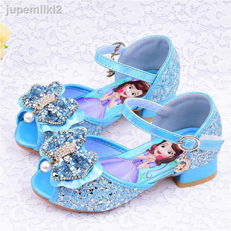 sandal quai mảnhsandal cao✴☃♞dép xăng đan 2021 thời trang mới giày cao gót công chúa trẻ em mùa hè cho bé gái A