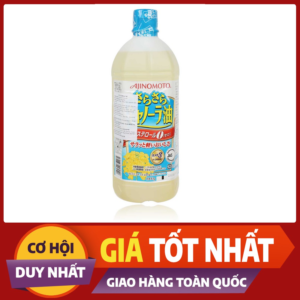 [GIÁ TỐT NHẤT] Dầu ăn hoa cải (dầu hạt cải) Ajinomoto Nhật Bản 1 Lít