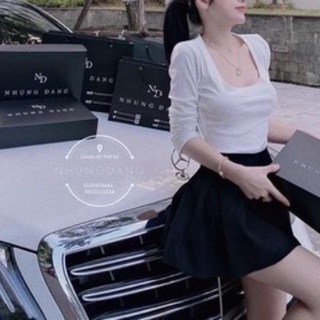 Áo Cổ Vuông Tay Dài