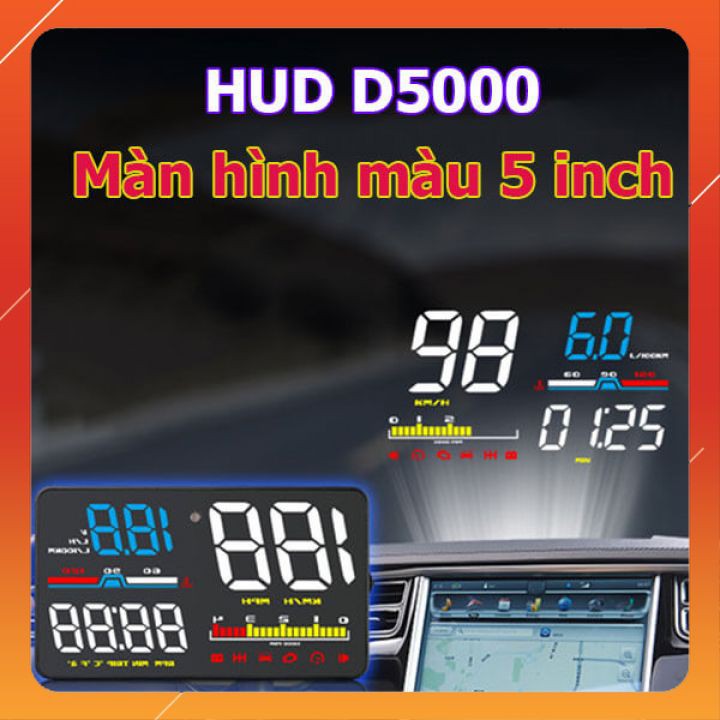 Bộ Hiển Thị Tốc Độ Lên Kính Lái Ô Tô HUD D5000 - Bảo Hành 12 Tháng