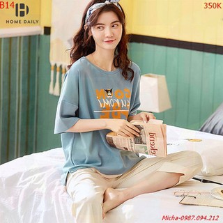 Bộ lửng xanh dương phối màu be - Micha B14