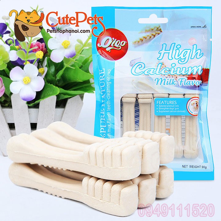 Xương gặm sạch răng cho chó Orgo gói 90g, Bổ xung năng lượng, canxi cho chó - CutePets