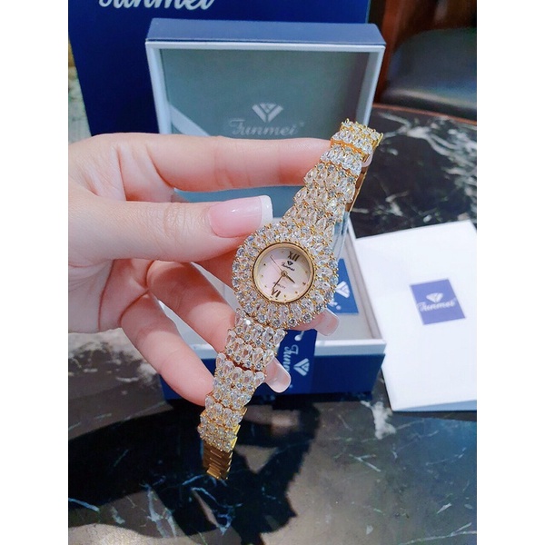 Đồng hồ nữ FUNMEI giọt nước chính hãng máy Nhật Miyota đính đá swarovski chắc chắn full box thẻ bảo hành 12 tháng