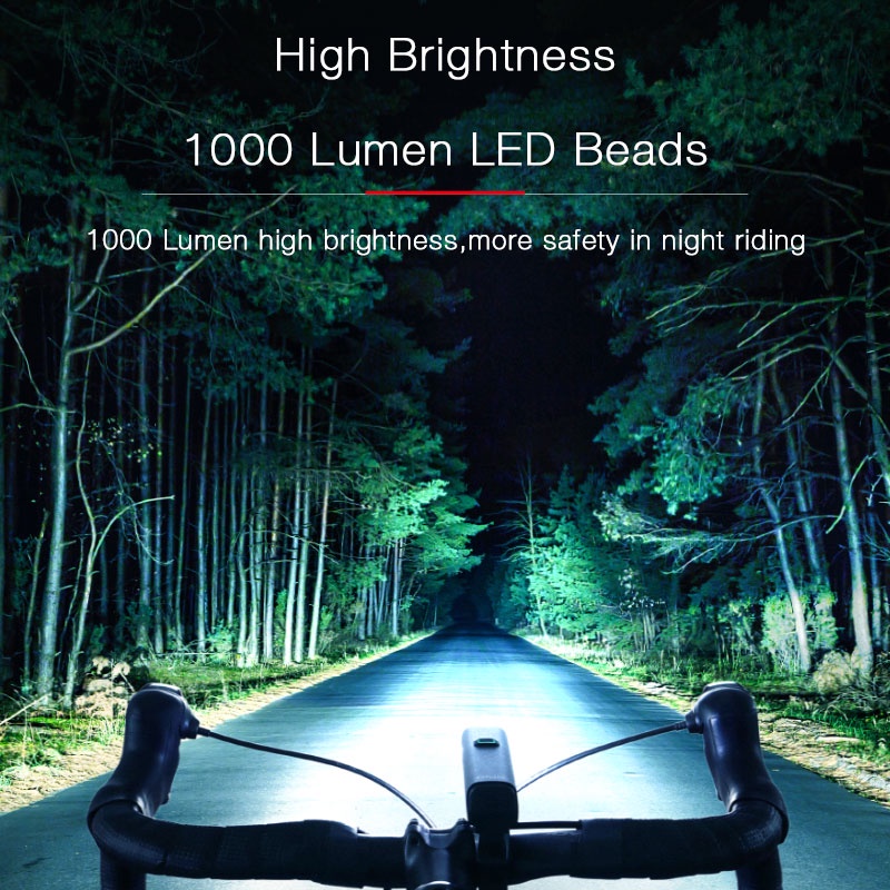 Đèn Pin Xe Đạp GIYO 1000 Lumens 4800mAh Chống Nước Có Thể Sạc Lại Bằng Cổng USB