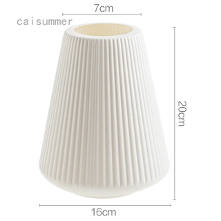 Caisummer Origami Bình Nhựa Milky Trắng Giả Gốm Chậu Hoa Giỏ Hoa Bình Hoa Trang Trí Nhà Bắc Âu Trang Trí|Bình